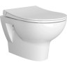Безободковый подвесной унитаз Vitra Zentrum с тонким дюропластовым сиденьем микролифт 5795B003-6077